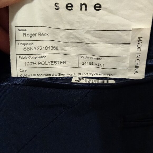 Sene Soho Flex Tech Sport Coat Stretch Blazer Navy Blue Custom Sized - Picture 3 of 6